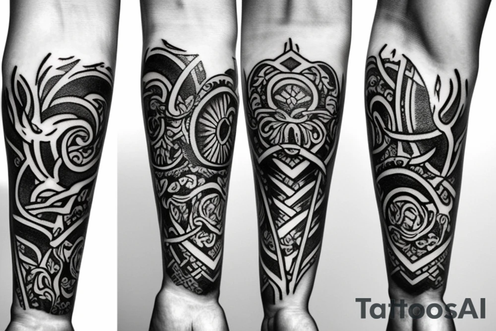 on forearm chain with ivy design tattoo idea