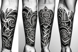 on forearm chain with ivy design tattoo idea