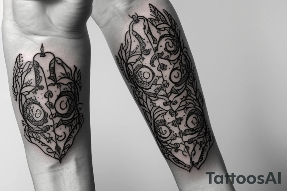 an ivy chain on forearm tattoo idea