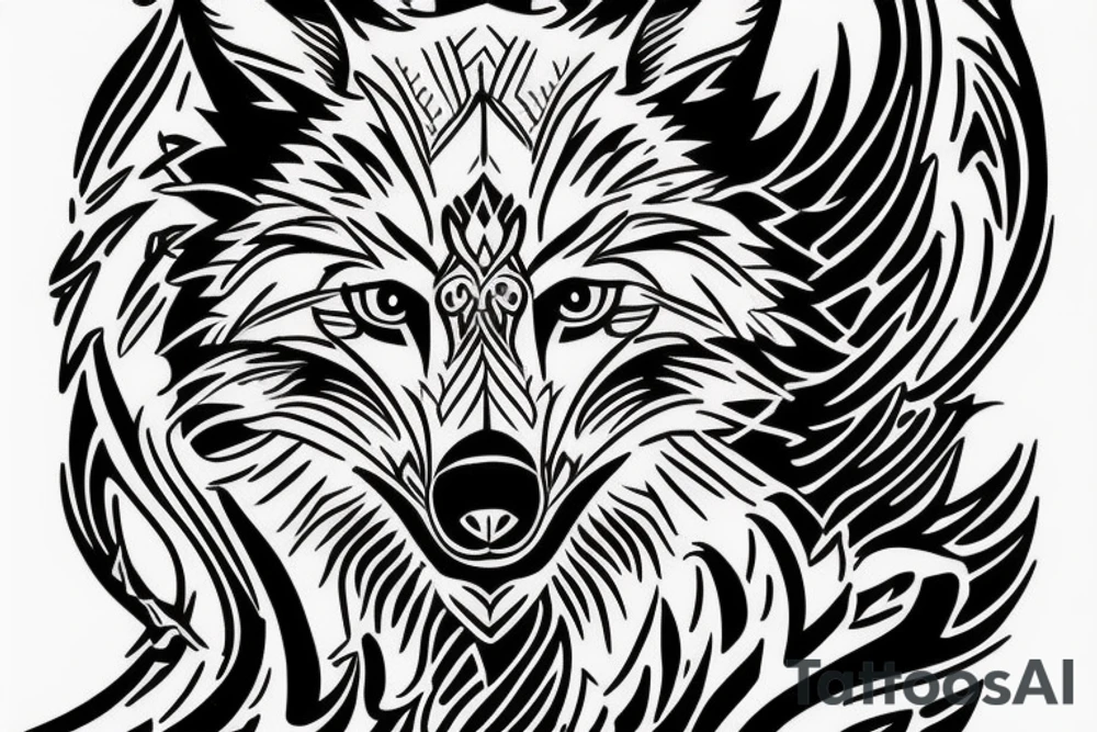white wolf, fox tatto tattoo idea
