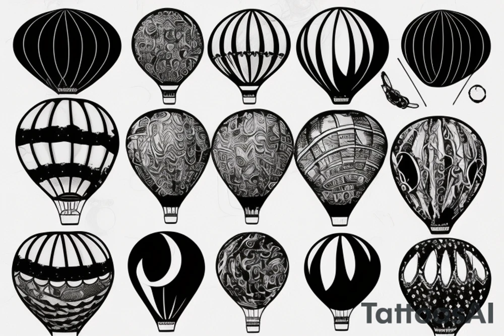 Hot air balloon in space tattoo idea