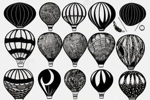 Hot air balloon in space tattoo idea