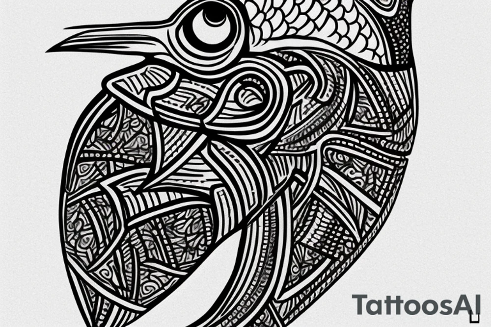 golem bird ukrainian symbol tattoo idea