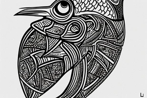 golem bird ukrainian symbol tattoo idea