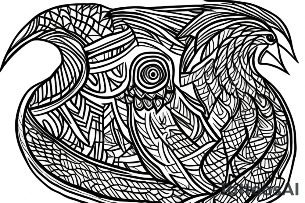 golem bird ukrainian symbol tattoo idea