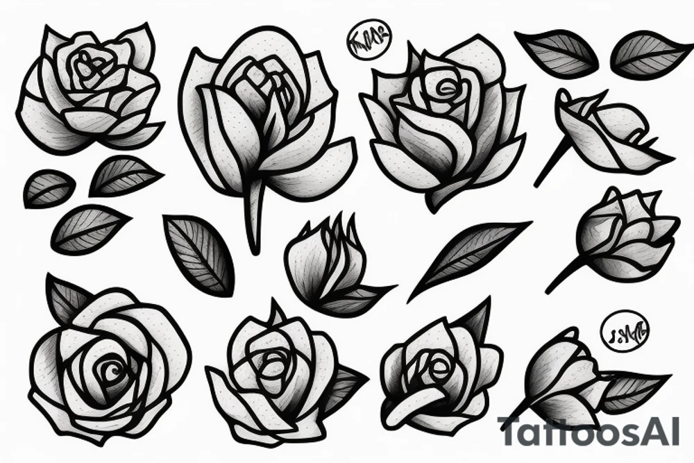 Flower bud with stem shaped "kindness" tattoo idea