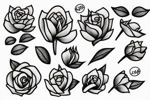 Flower bud with stem shaped "kindness" tattoo idea