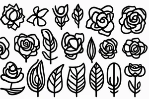 Flower bud with stem shaped "kindness" tattoo idea