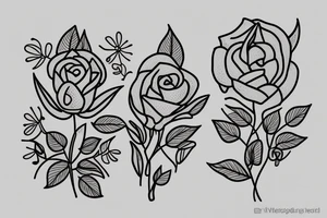 Flower bud with stem shaped "kindness" tattoo idea