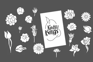 Flower bud with stem spelled "kindness" tattoo idea