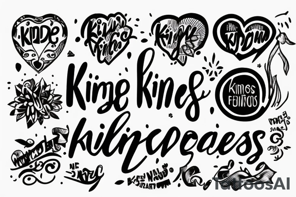 "kindness" in scripted letters tattoo idea