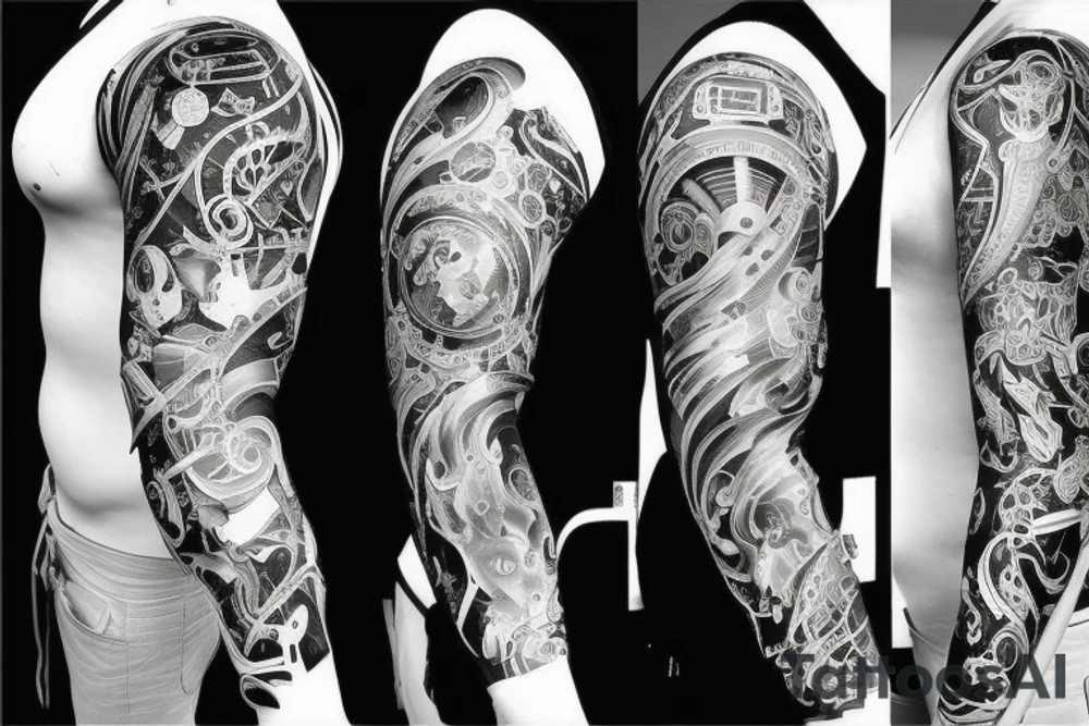 space

full sleeve tattoo idea