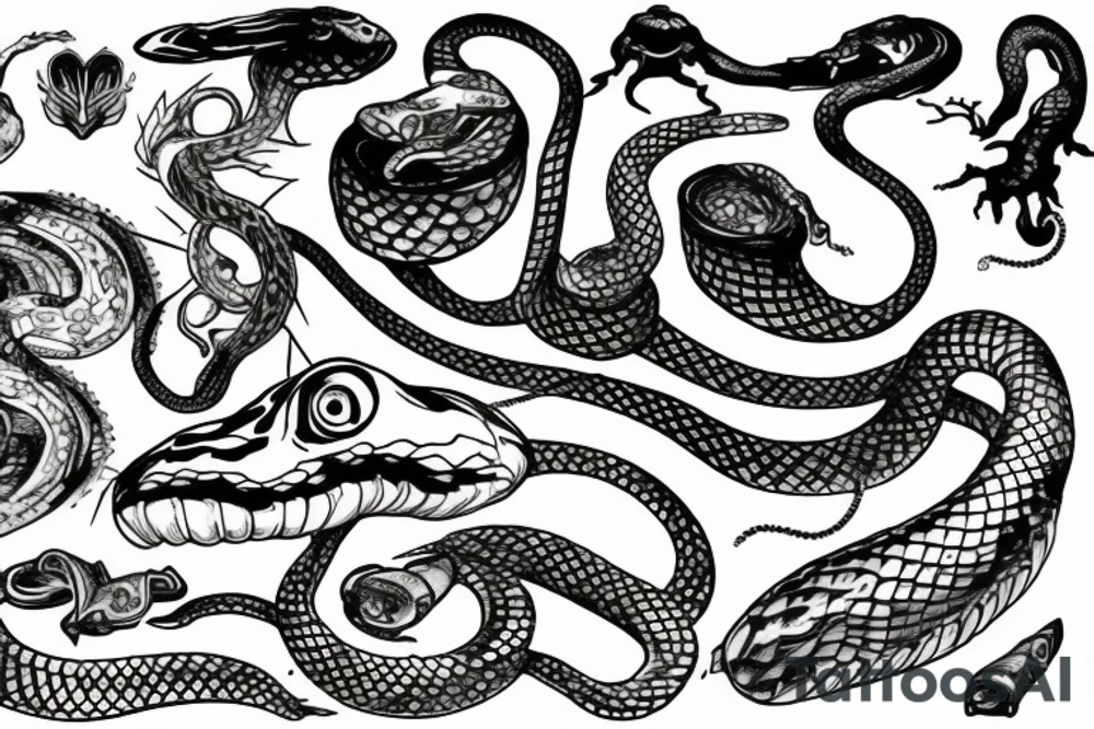 snake eating it’s own tail tattoo idea