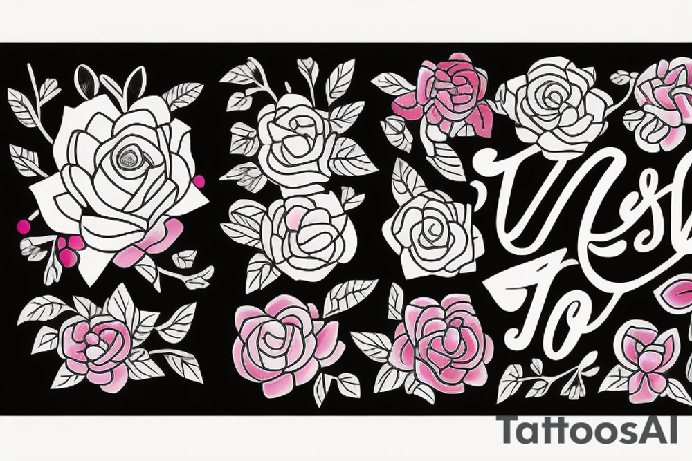 The name Jessica with flowers and vibrant colors tattoo idea