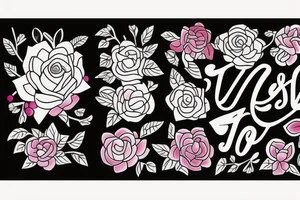 The name Jessica with flowers and vibrant colors tattoo idea