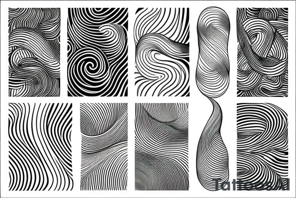 geometric waves tattoo idea