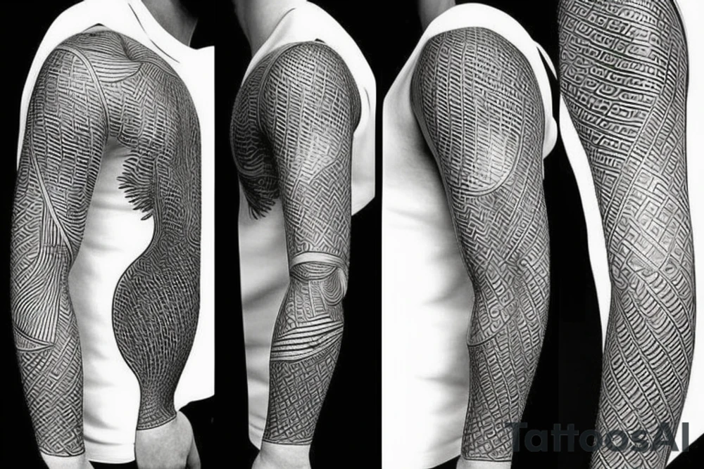 geometric fish scales tattoo idea
