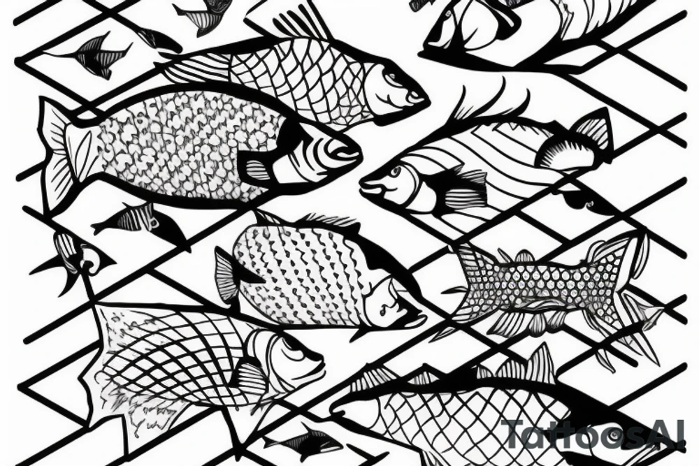 geometric fish scales tattoo idea