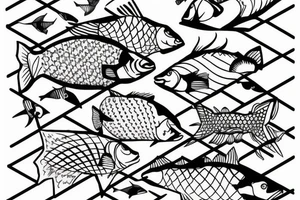 geometric fish scales tattoo idea