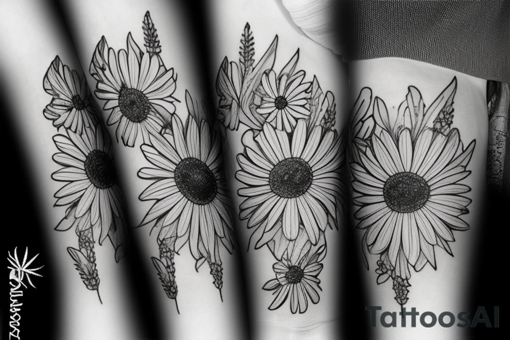 Lavender gebera daisy lavender half of butterfly tattoo idea