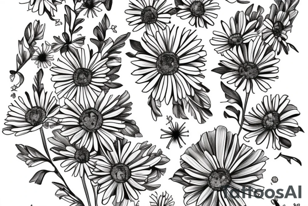 Lavender gebera daisy lavender half of butterfly tattoo idea