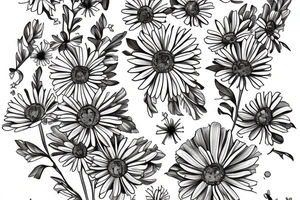 Lavender gebera daisy lavender half of butterfly tattoo idea