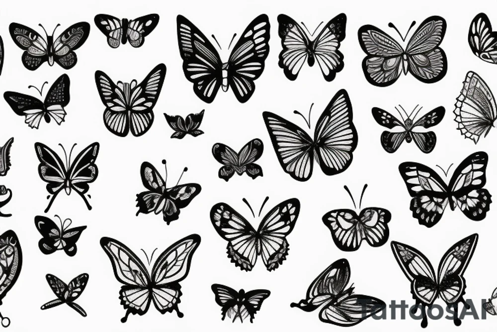 Wildflower one half other half butterfly tattoo idea