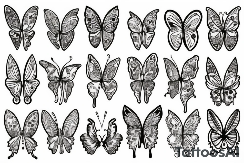 Wildflower one half other half butterfly tattoo idea