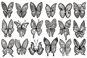 Wildflower one half other half butterfly tattoo idea