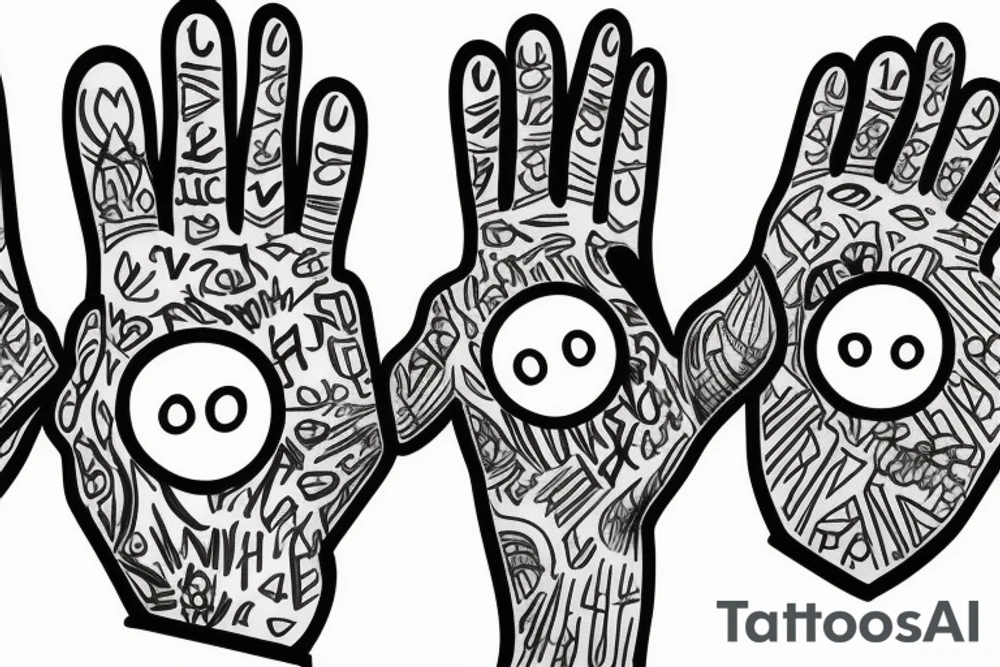 Family of five holding hands tattoo idea