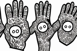 Family of five holding hands tattoo idea