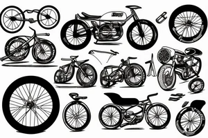 Bmx handlebars, motorcycle, cafe racer tattoo idea