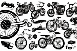 Bmx handlebars, motorcycle, cafe racer tattoo idea