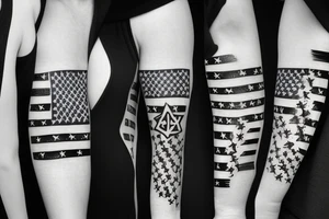 Israeli and American flag intertwined tattoo idea