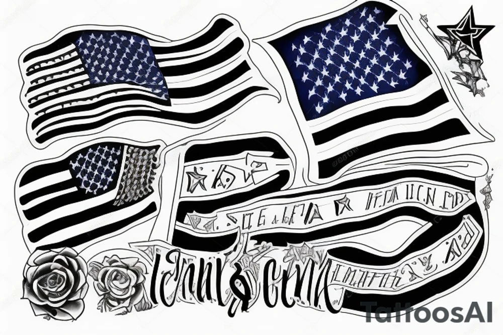 Israeli and American flag intertwined tattoo idea