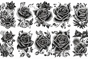 Lily flower and rose flower together with something representing water tattoo idea