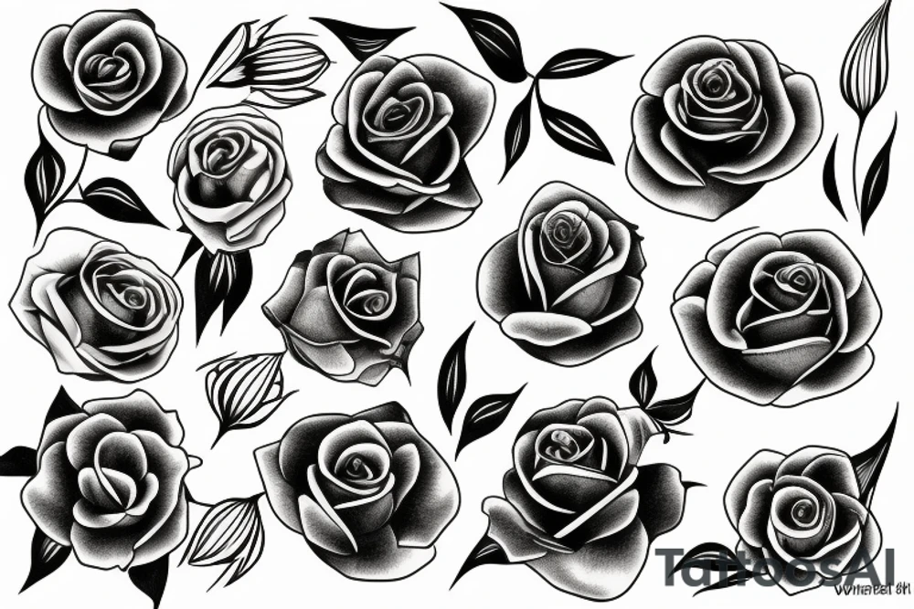 Lily flower and rose flower together with something representing water tattoo idea
