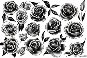 Lily flower and rose flower together with something representing water tattoo idea