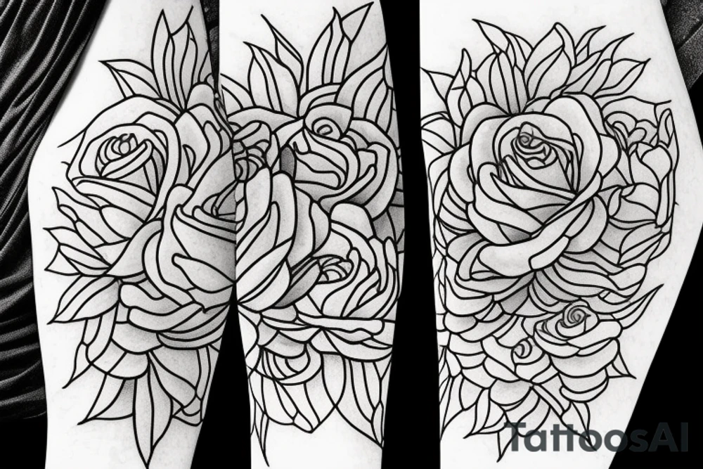 A Lily flower and rose flower wrapped together. Add something representing water tattoo idea