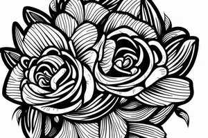 A Lily flower and rose flower wrapped together. Add something representing water tattoo idea
