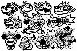 Bowser wearing Hawaiian shirt tattoo idea