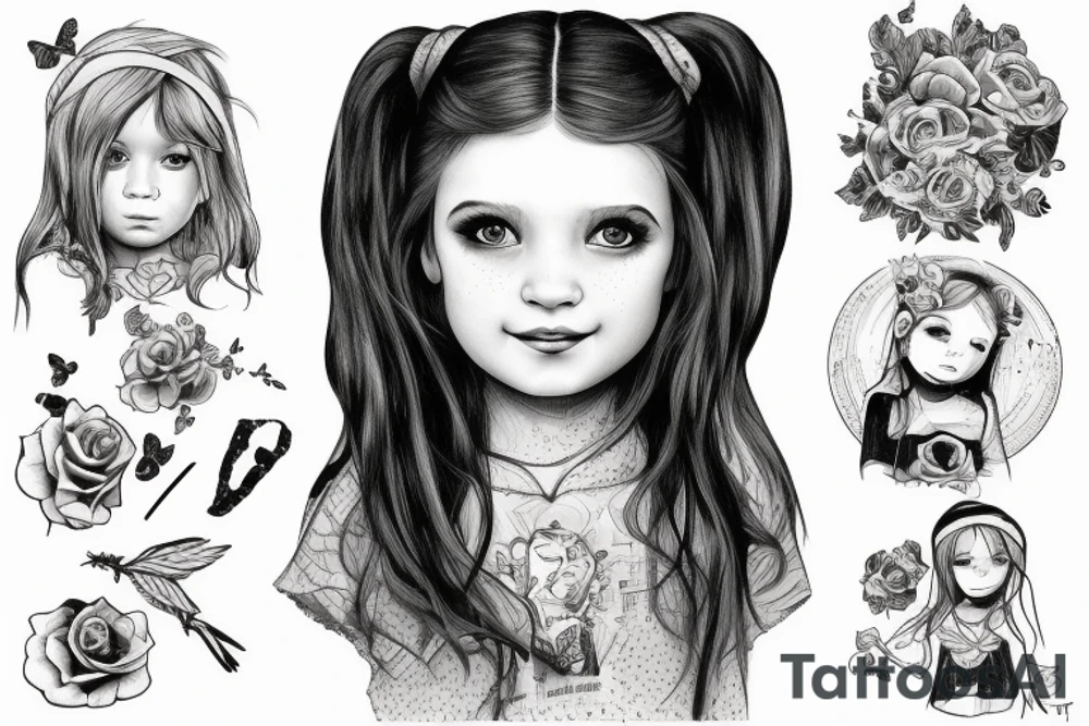 A little girl knite tattoo idea