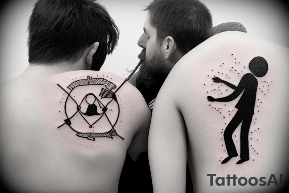 A father pushing his doughter in a swing tattoo idea