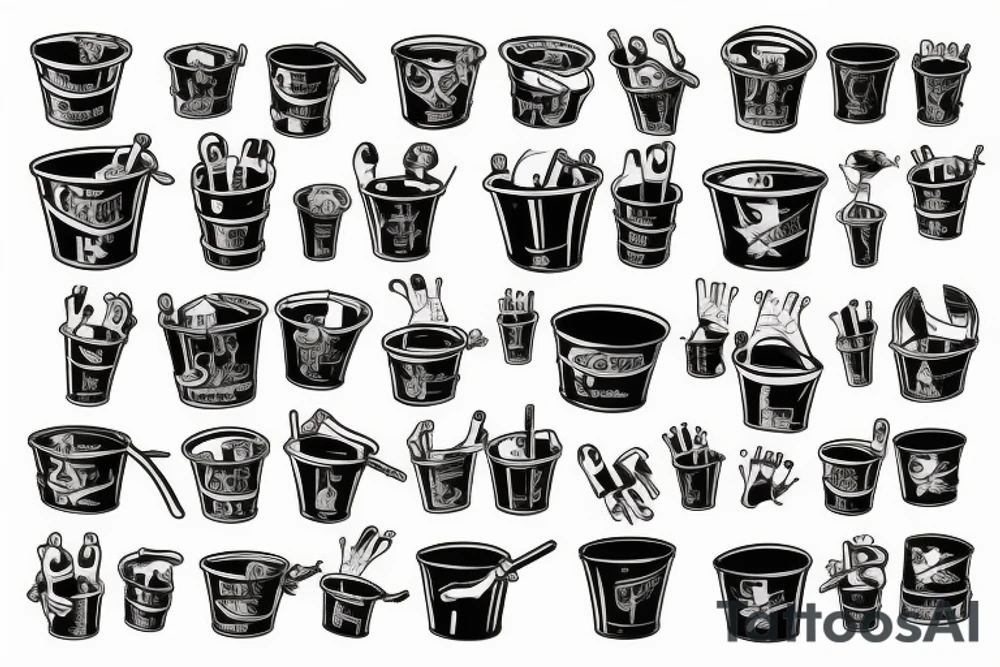 Steel bucket full of blood tattoo idea
