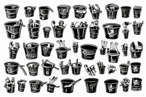 Steel bucket full of blood tattoo idea