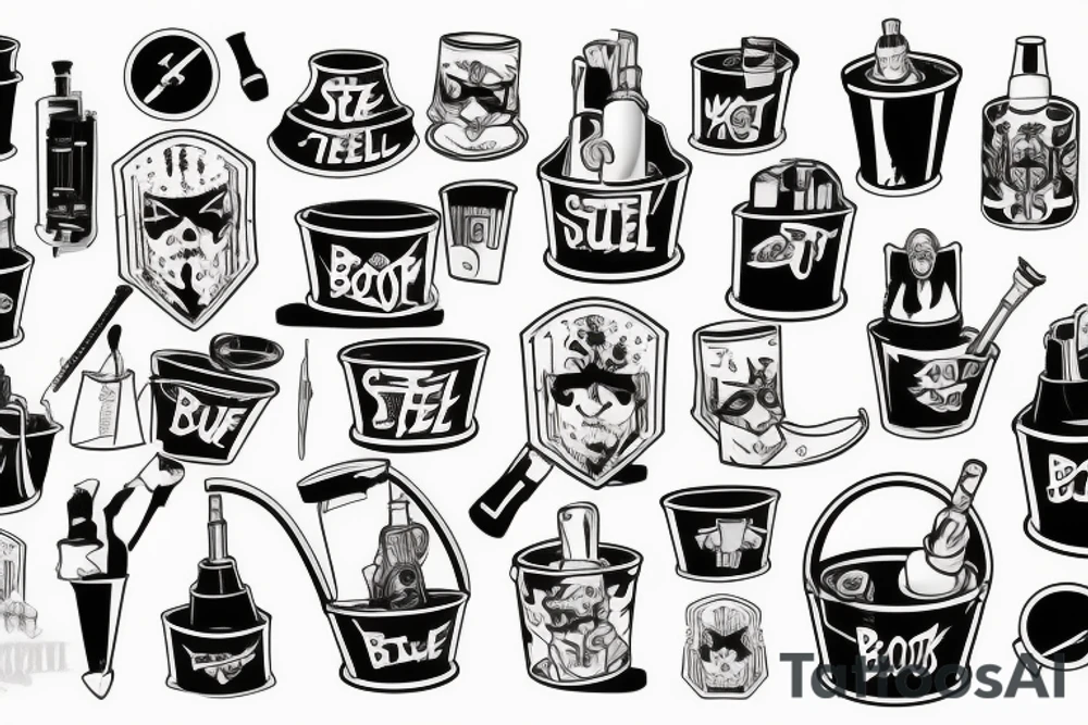 Steel bucket full of blood tattoo idea