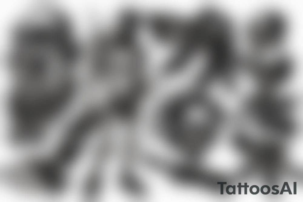 Cartoon reaper with machine gun tattoo idea
