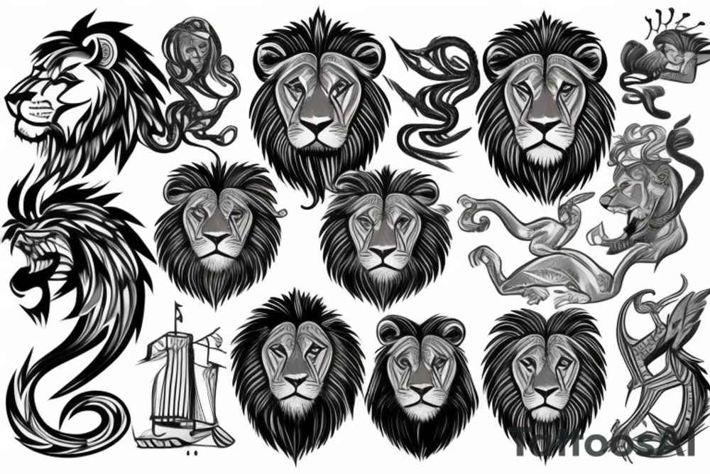 Lion Sin of Pride, Mythical, Greek, tattoo idea