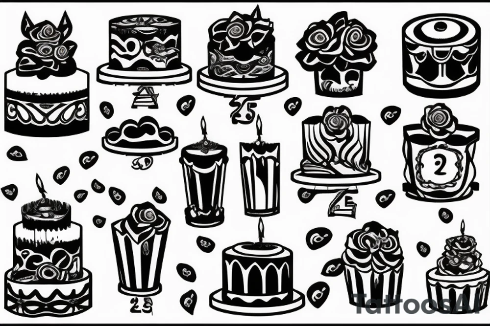 Cake with T candle tattoo idea