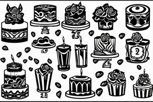 Cake with T candle tattoo idea